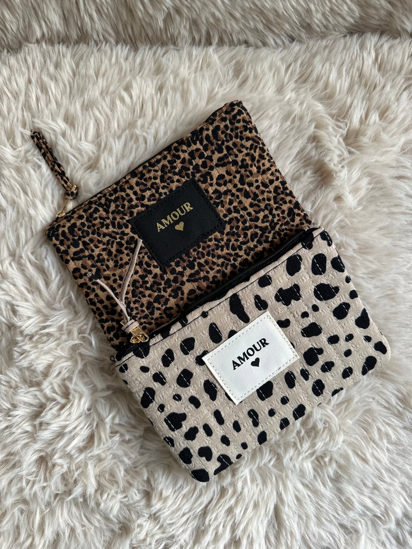 Pochette coton léopard - amour