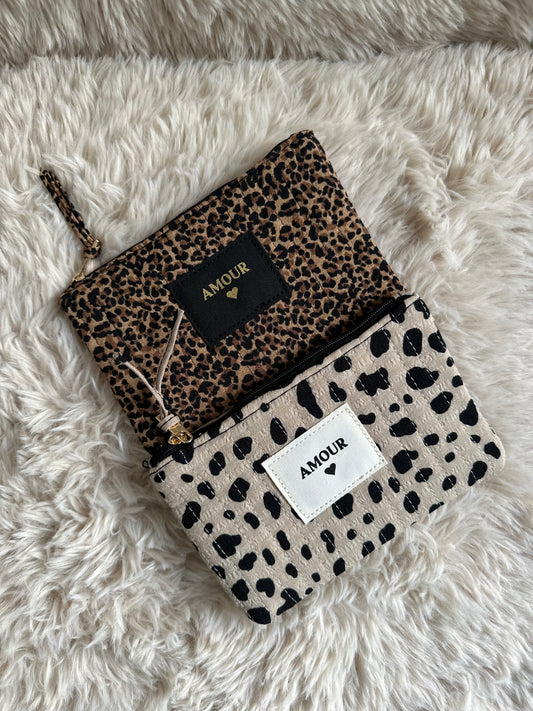 Pochette coton léopard - amour