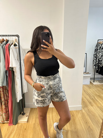 Short à motif toile de jouy
