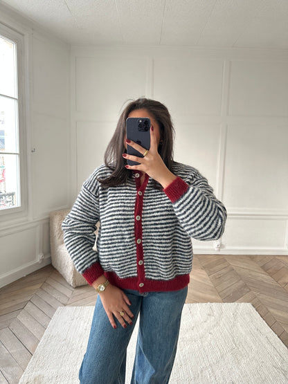 Gilet rayé Idalia - marine