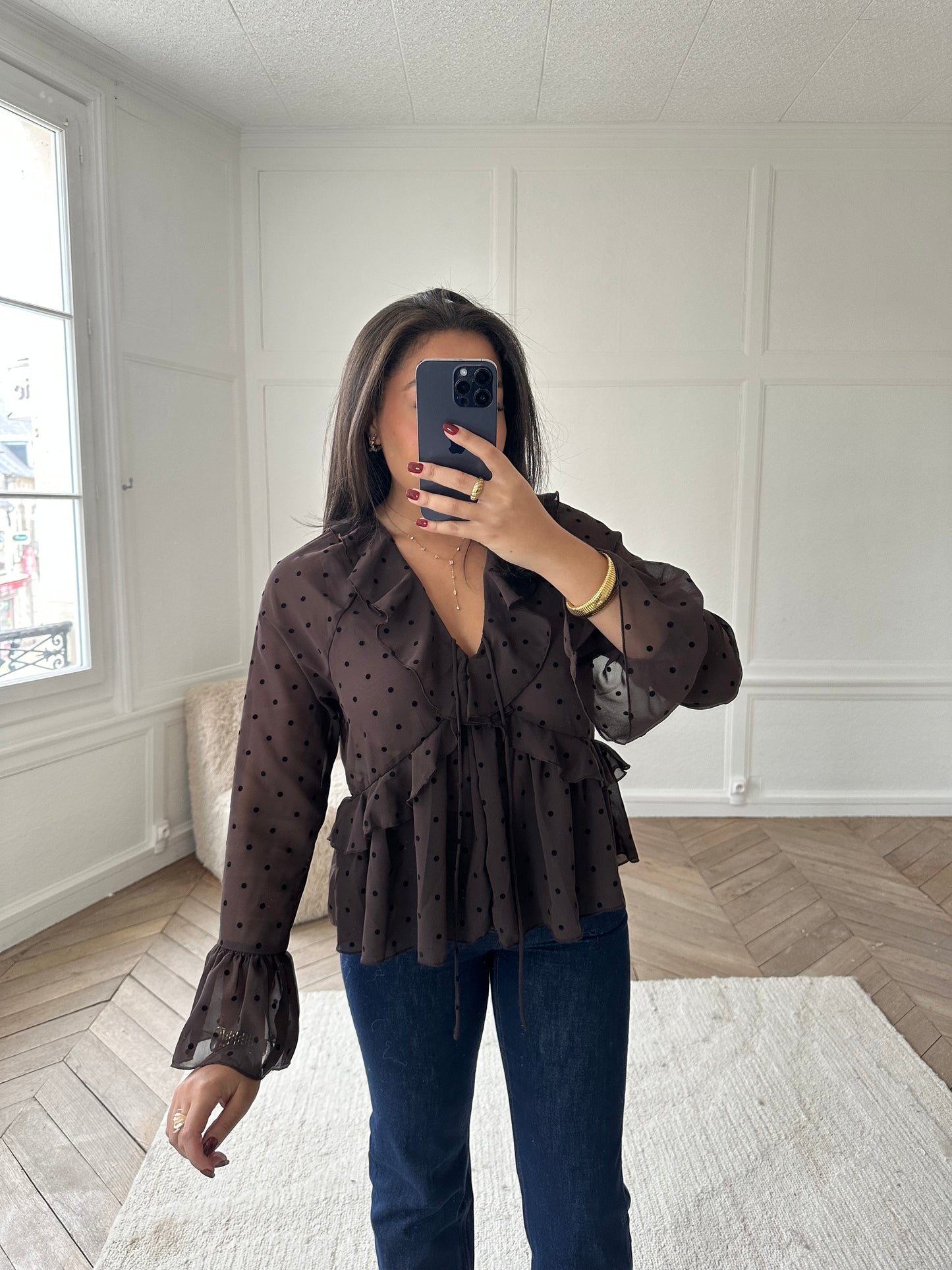 Blouse à pois Mila