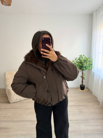 Veste à fourrure amovible imperméable