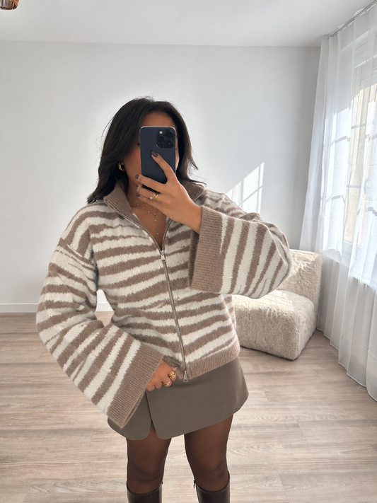 Gilet zebra - camel
