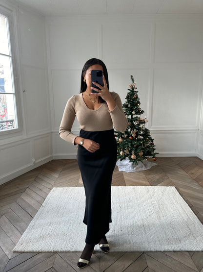 Jupe satinée noire