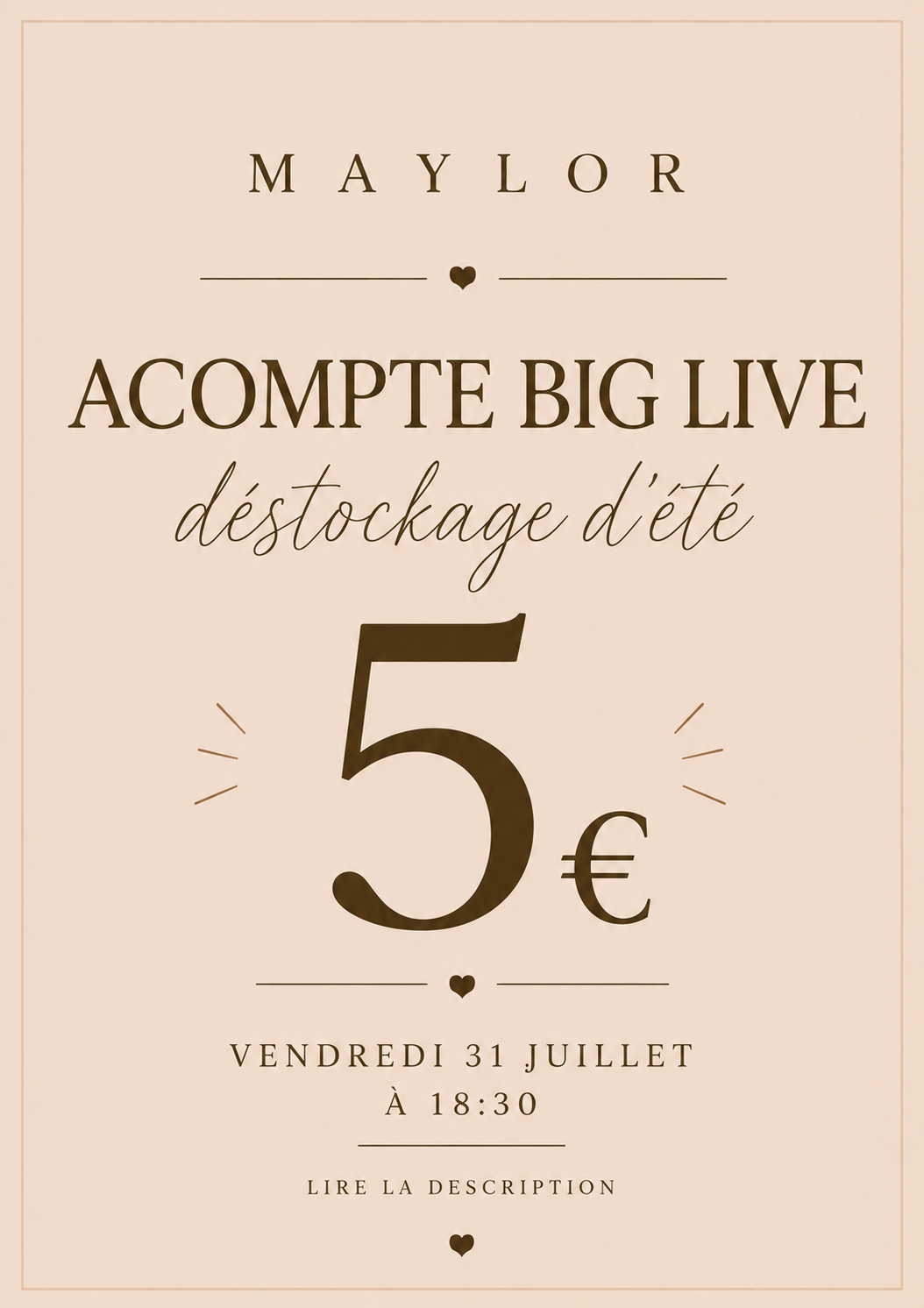 ACOMPTE GRAND LIVE DESTOCKAGE