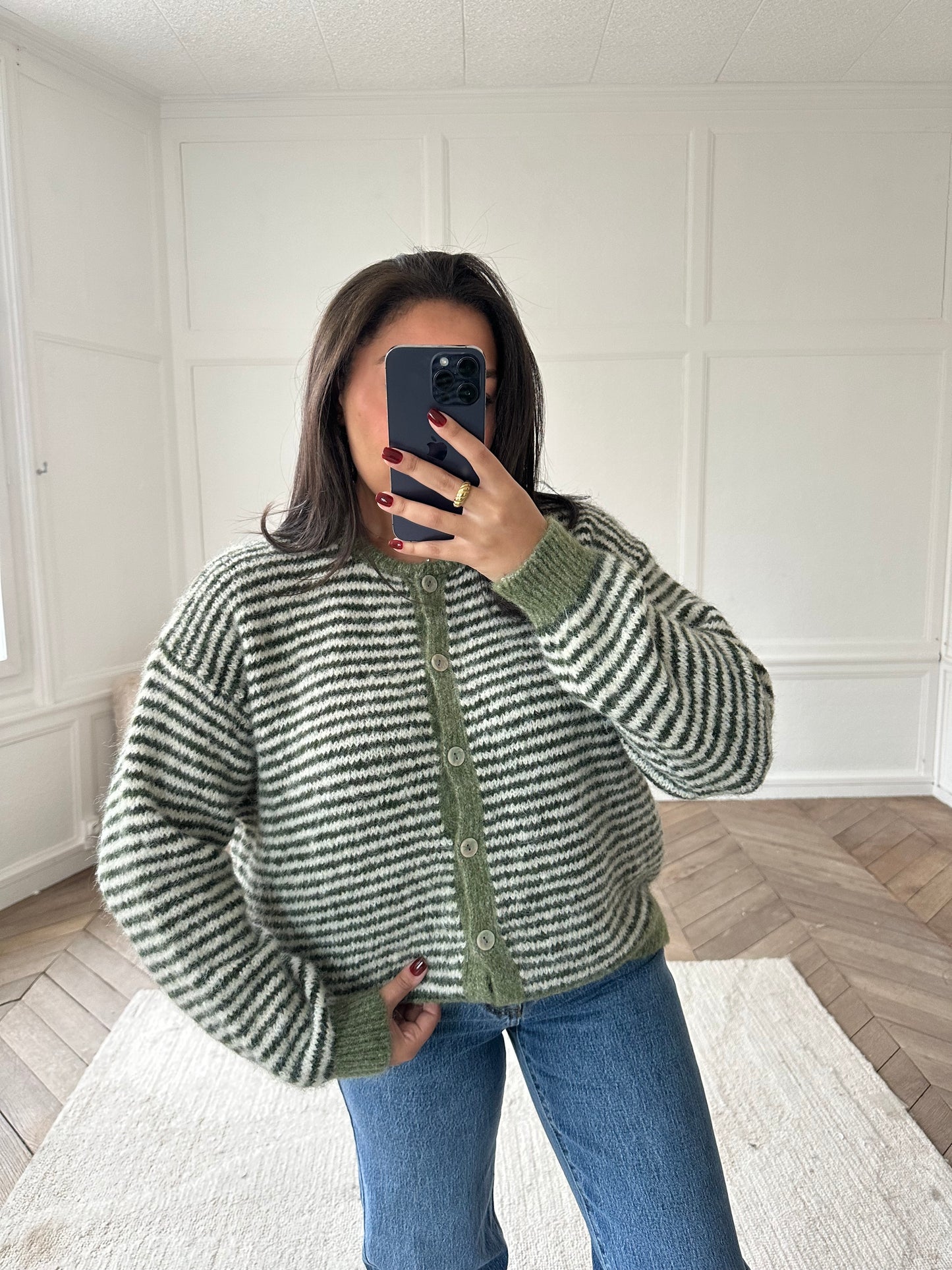 Gilet rayé Idalia - vert