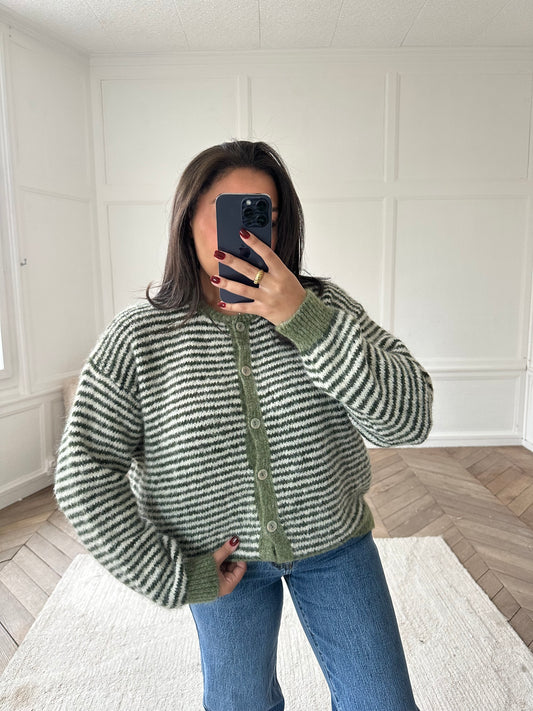 Gilet rayé Idalia - vert