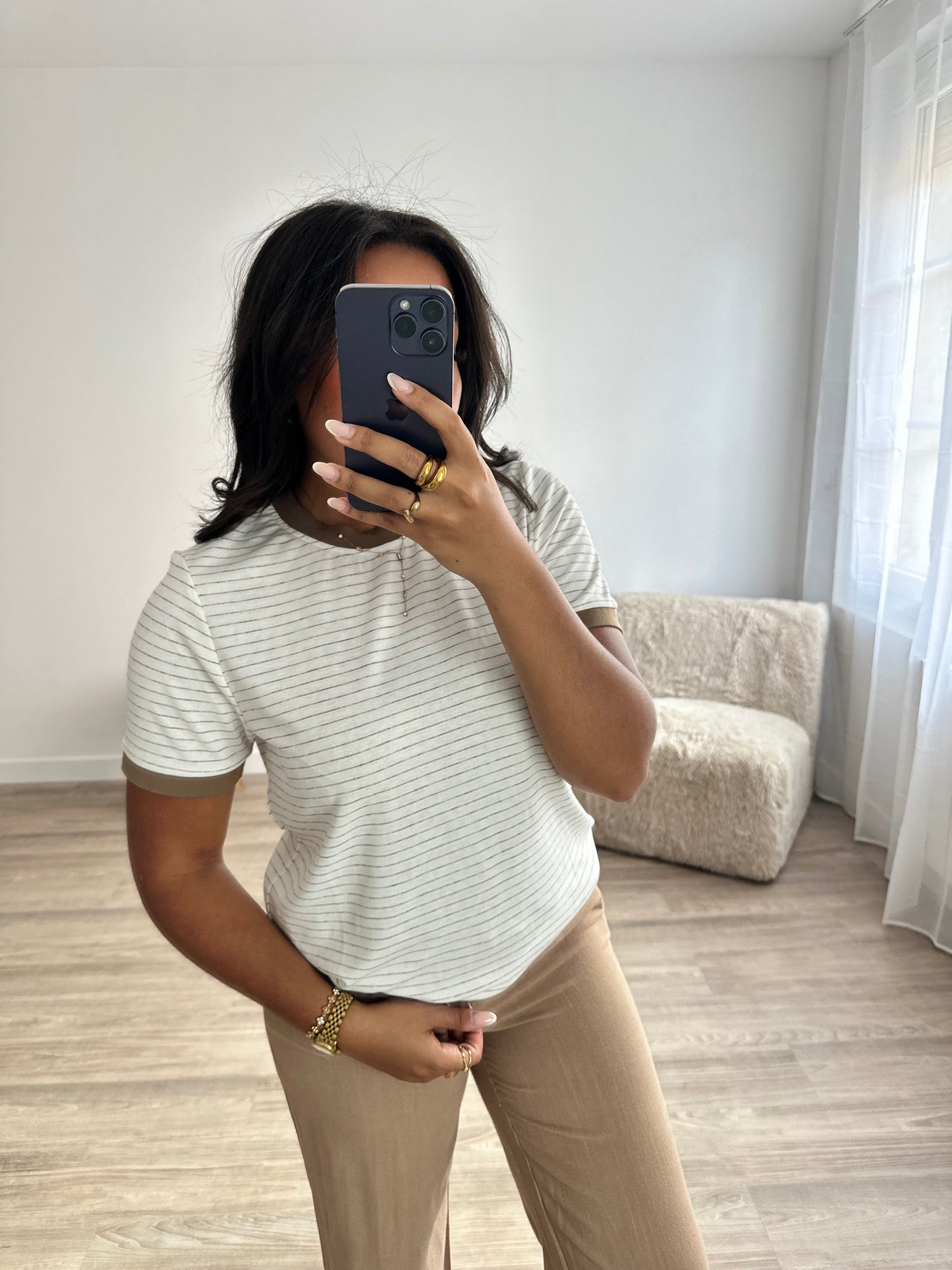 T-shirt rayé Ella - choco