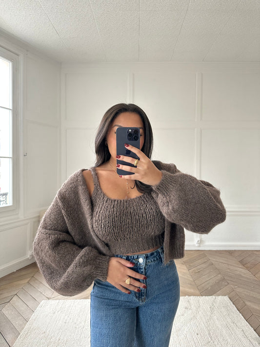 Ensemble en maille Maria - choco