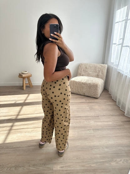 Pantalon barrel imprimé pois