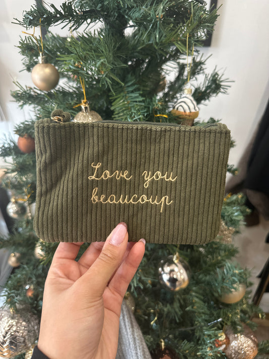 Pochette velours - love you beaucoup
