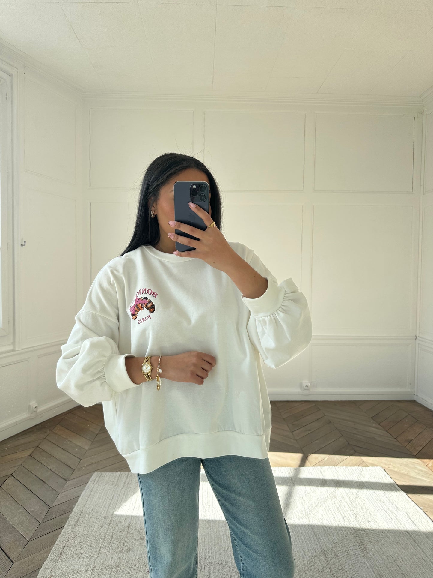 Sweat parisienne - blanc