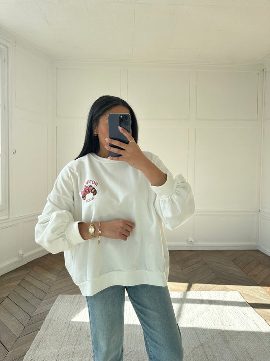 Sweat parisienne - blanc