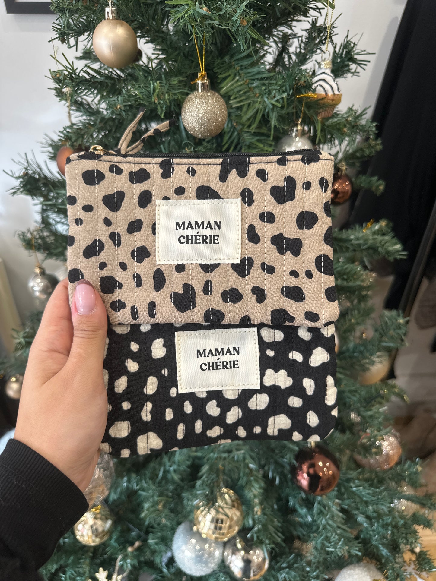 Pochette coton léopard - maman chérie
