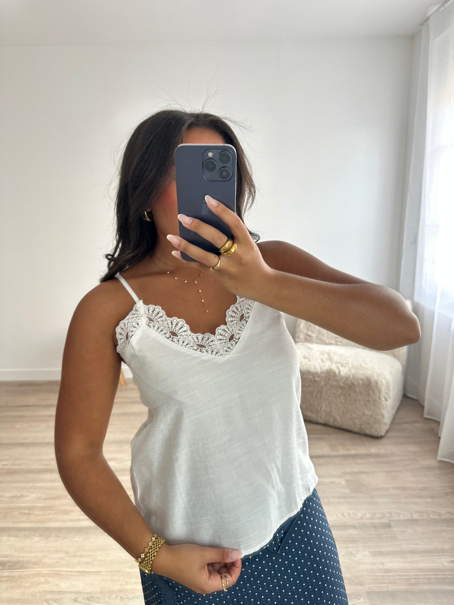 Caraco dentelle - blanc