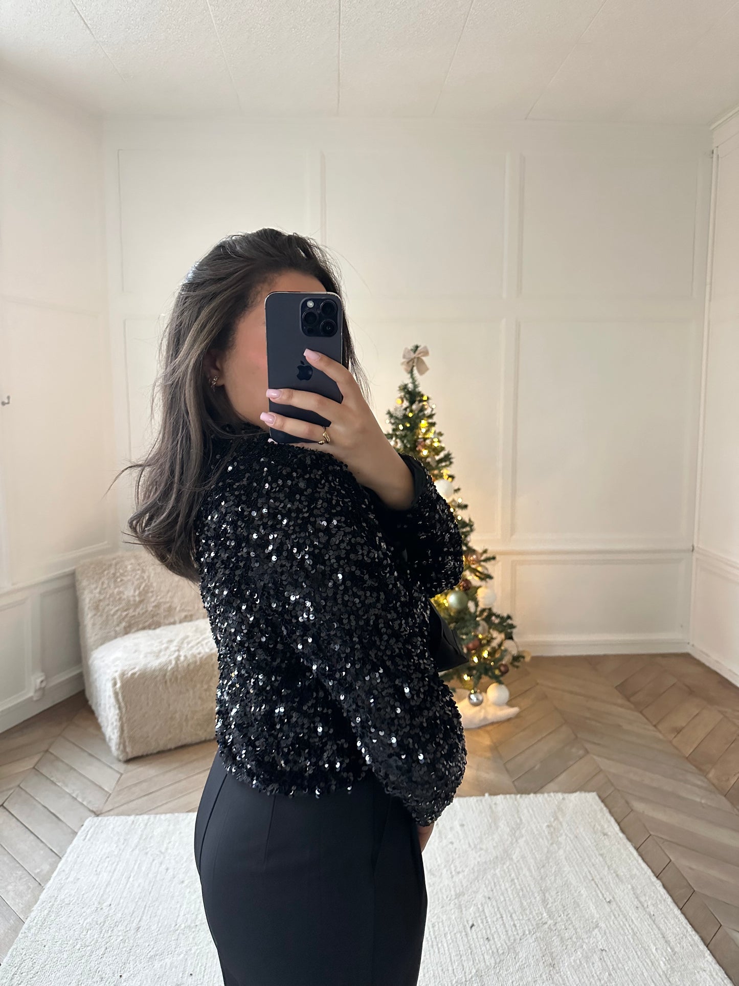 Veste courte à sequins à nouer