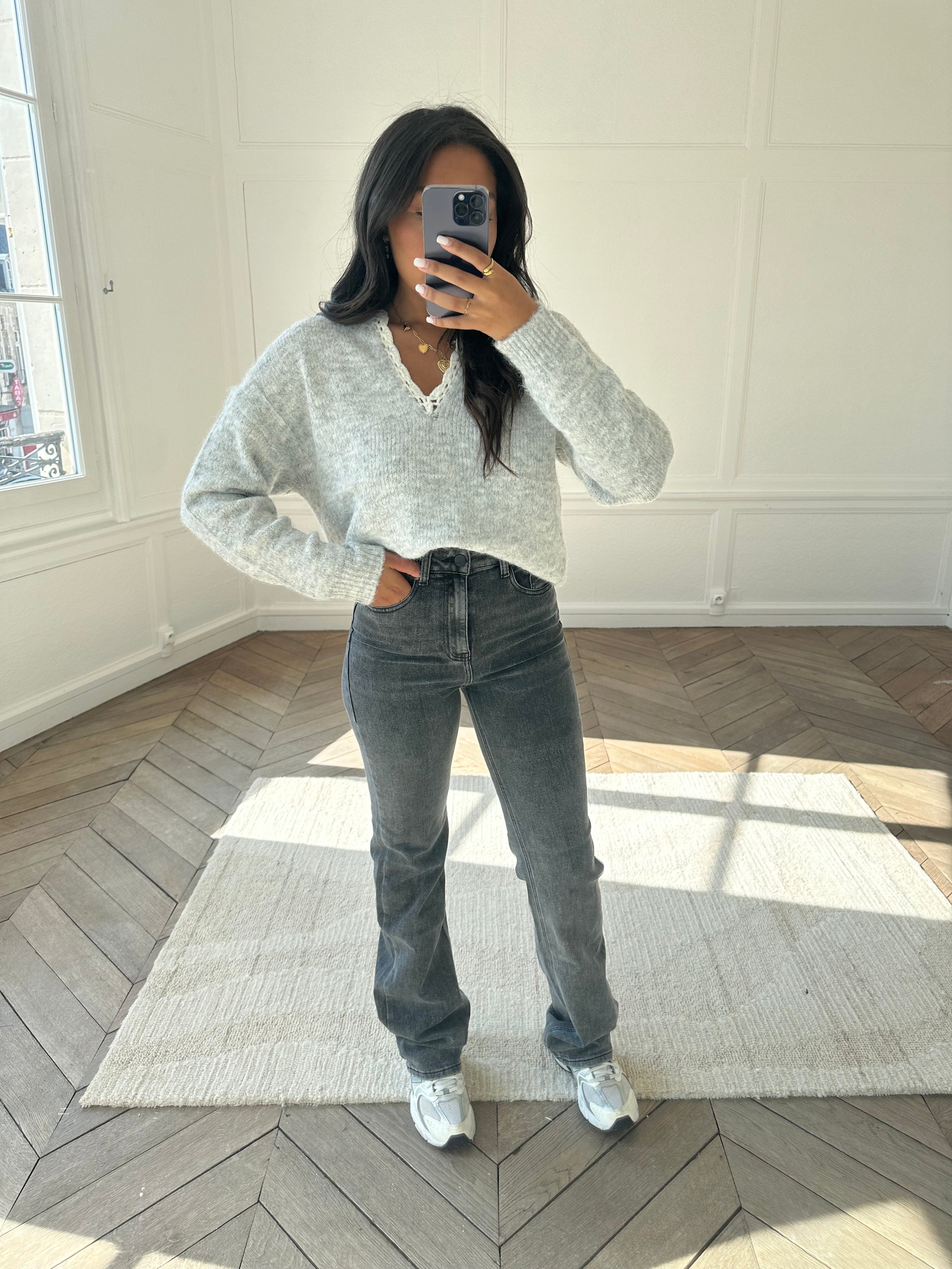 Jean gris délavé clearance