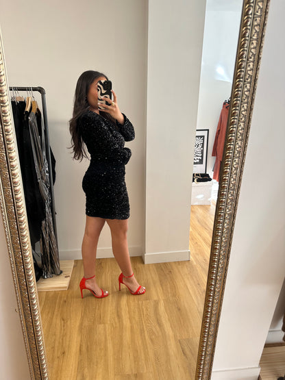 Robe à sequins noire
