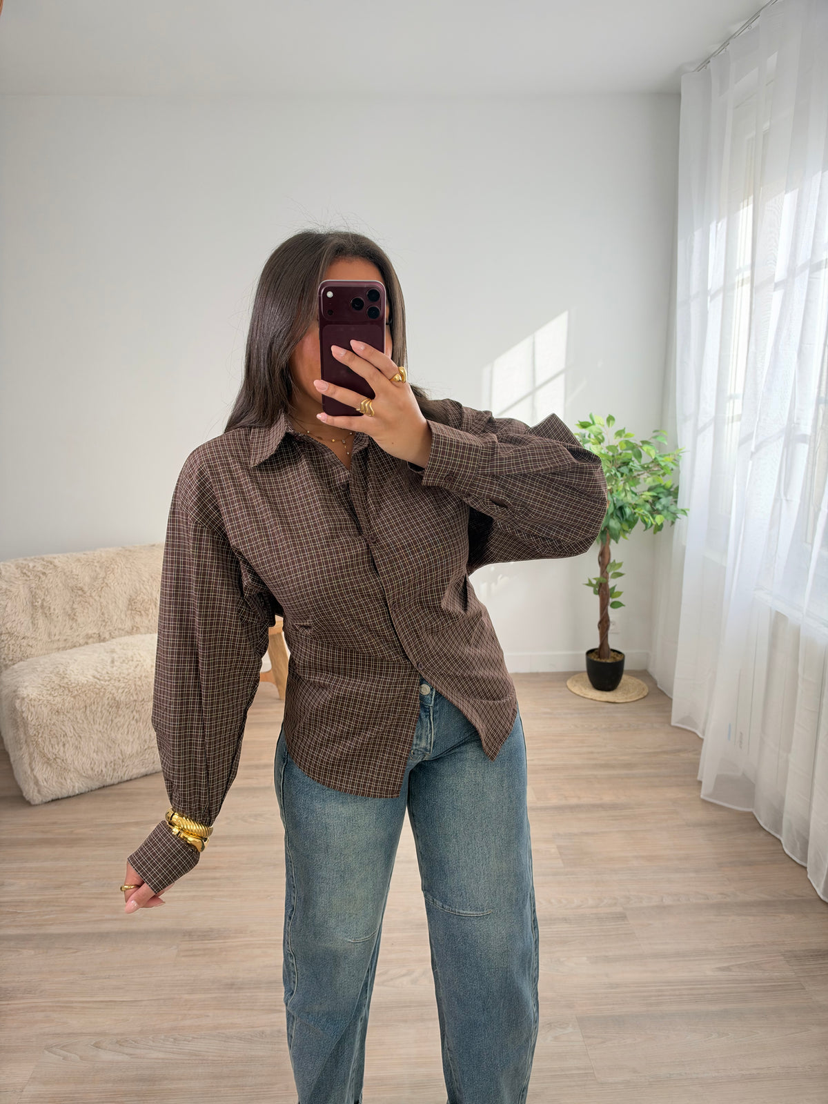 Chemise cintrée à carreaux