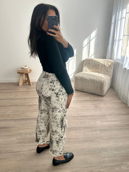 Pantalon barrel imprimé