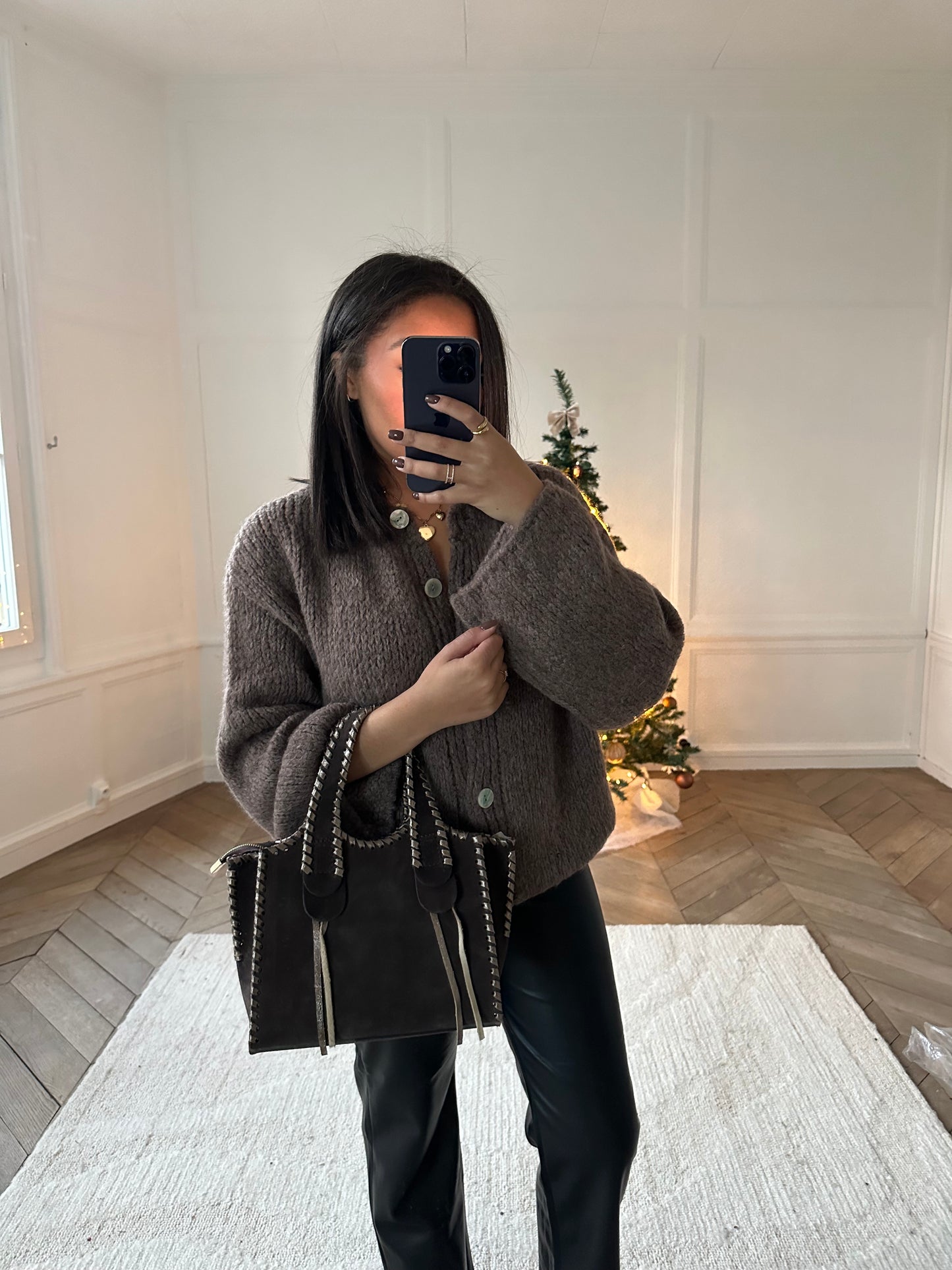 Sac Capucine 100% cuir - choco 🇮🇹