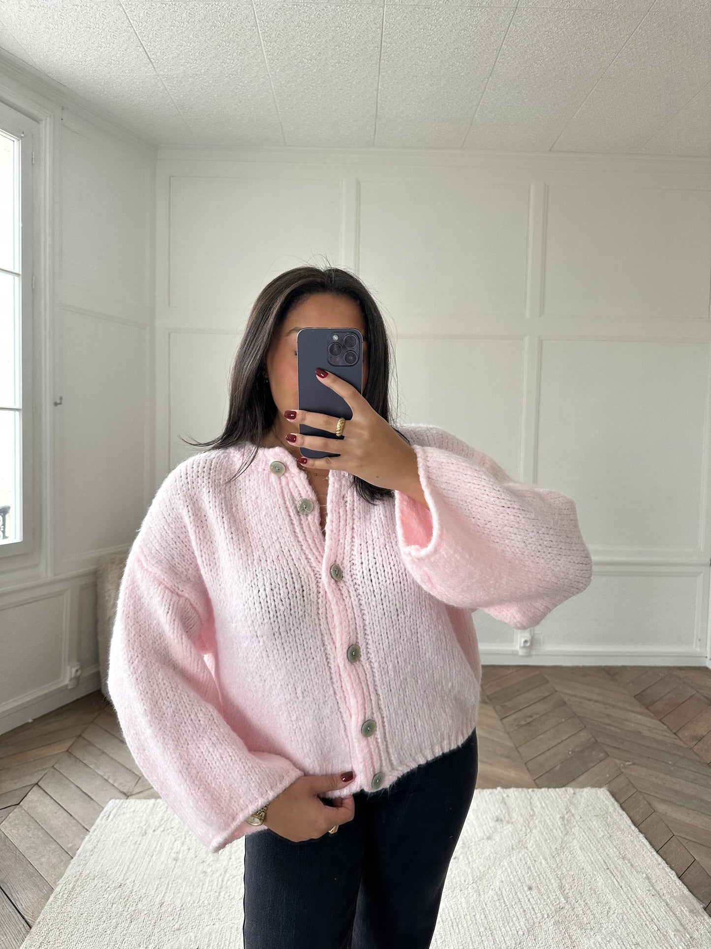 Gilet Graziella - rose clair