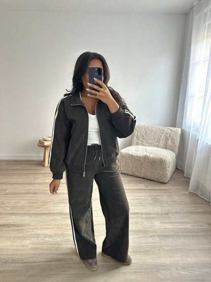 Veste effet croco à bandes
