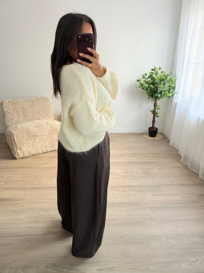 Pantalon Aria rayé - marron