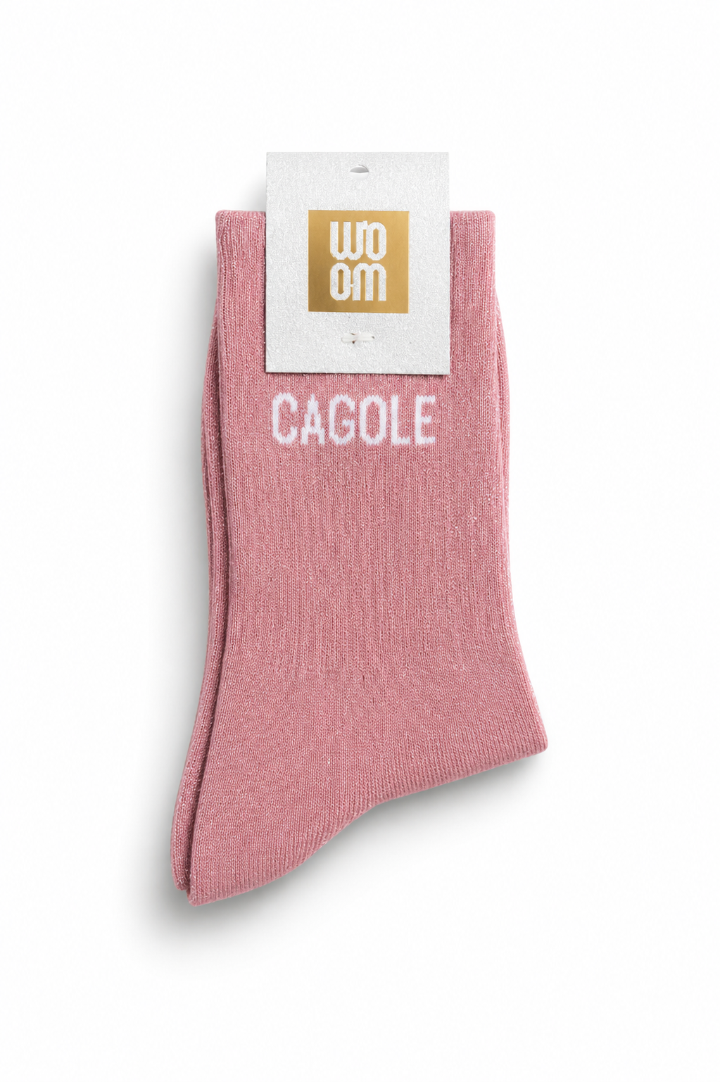Chaussettes à paillettes - cagole - rose