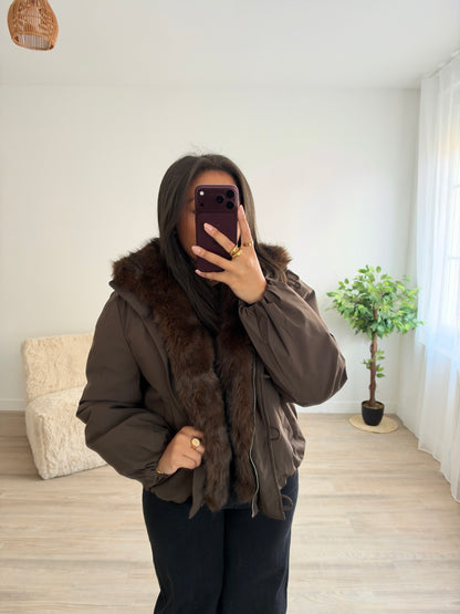 Veste à fourrure amovible imperméable
