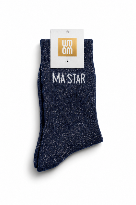 Chaussettes à paillettes - ma star - marine
