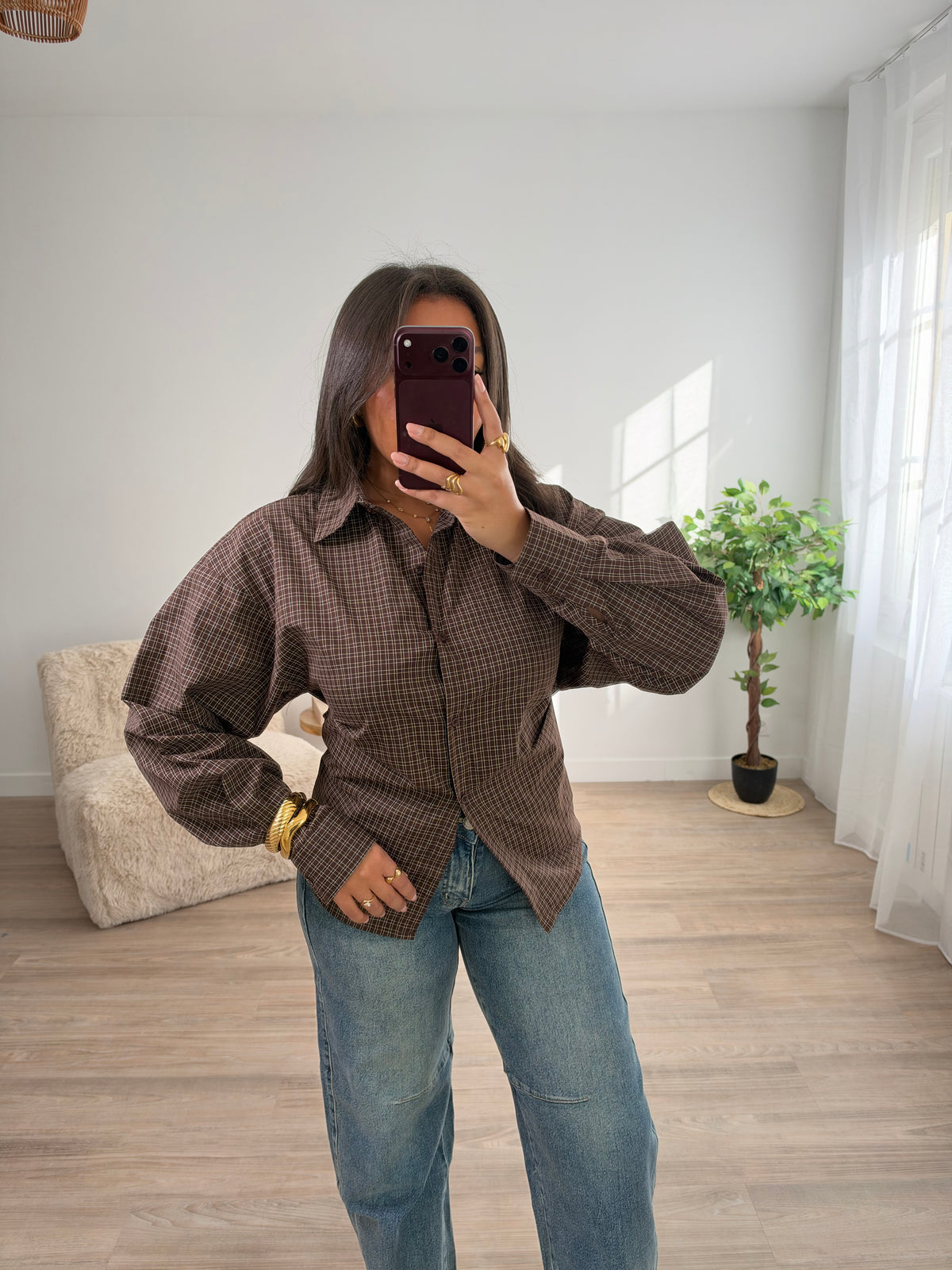 Chemise cintrée à carreaux