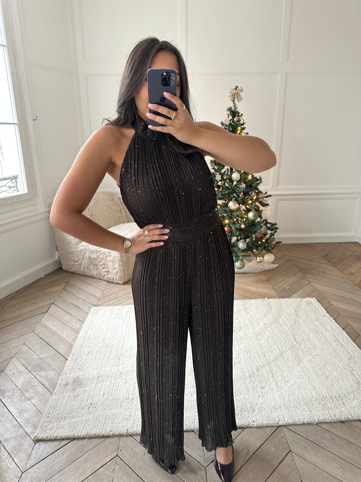 Combinaison plissé à strass (2 coloris)