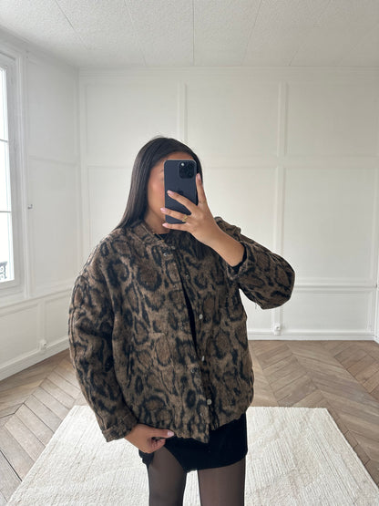 Bomber tout doux léopard