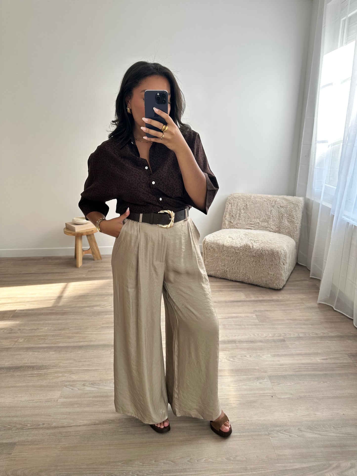 Pantalon fluide avec ceinture