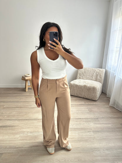 Pantalon en lin - camel