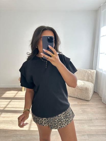 T-shirt double manche - noir