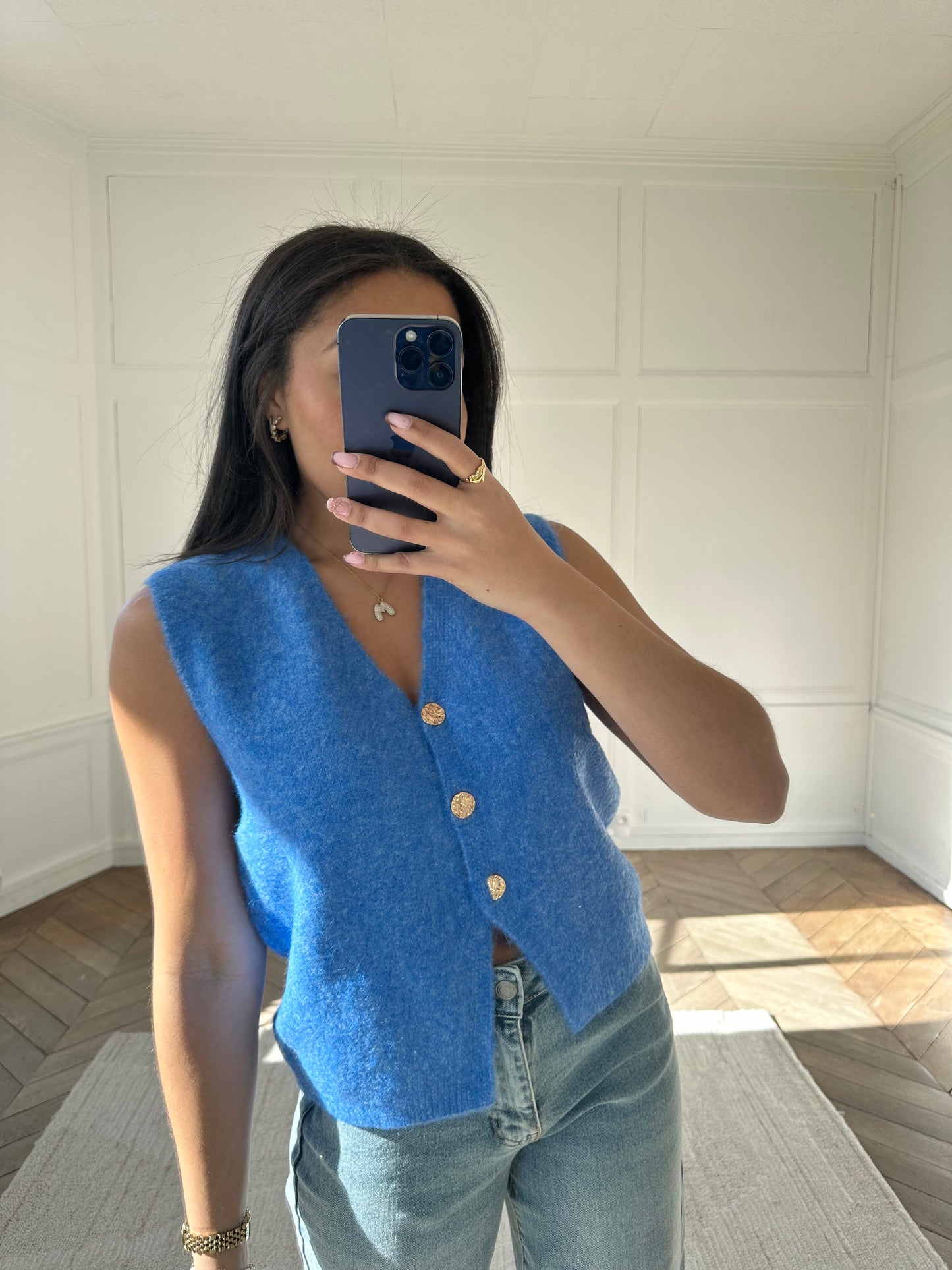 Gilet sans manches Sophie - bleu