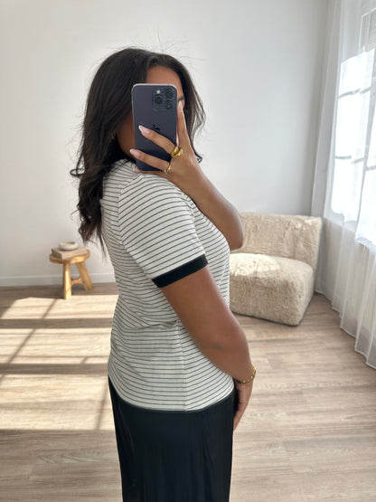 T-shirt rayé Ella - noir
