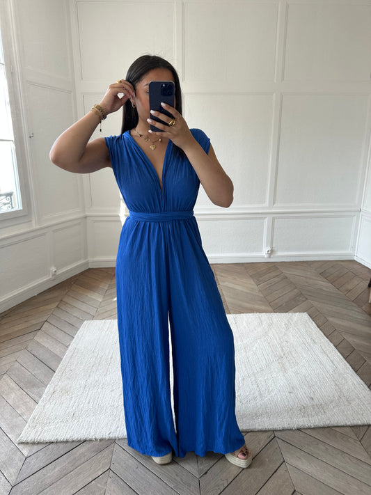 Combinaison à nouer longue - bleu roi