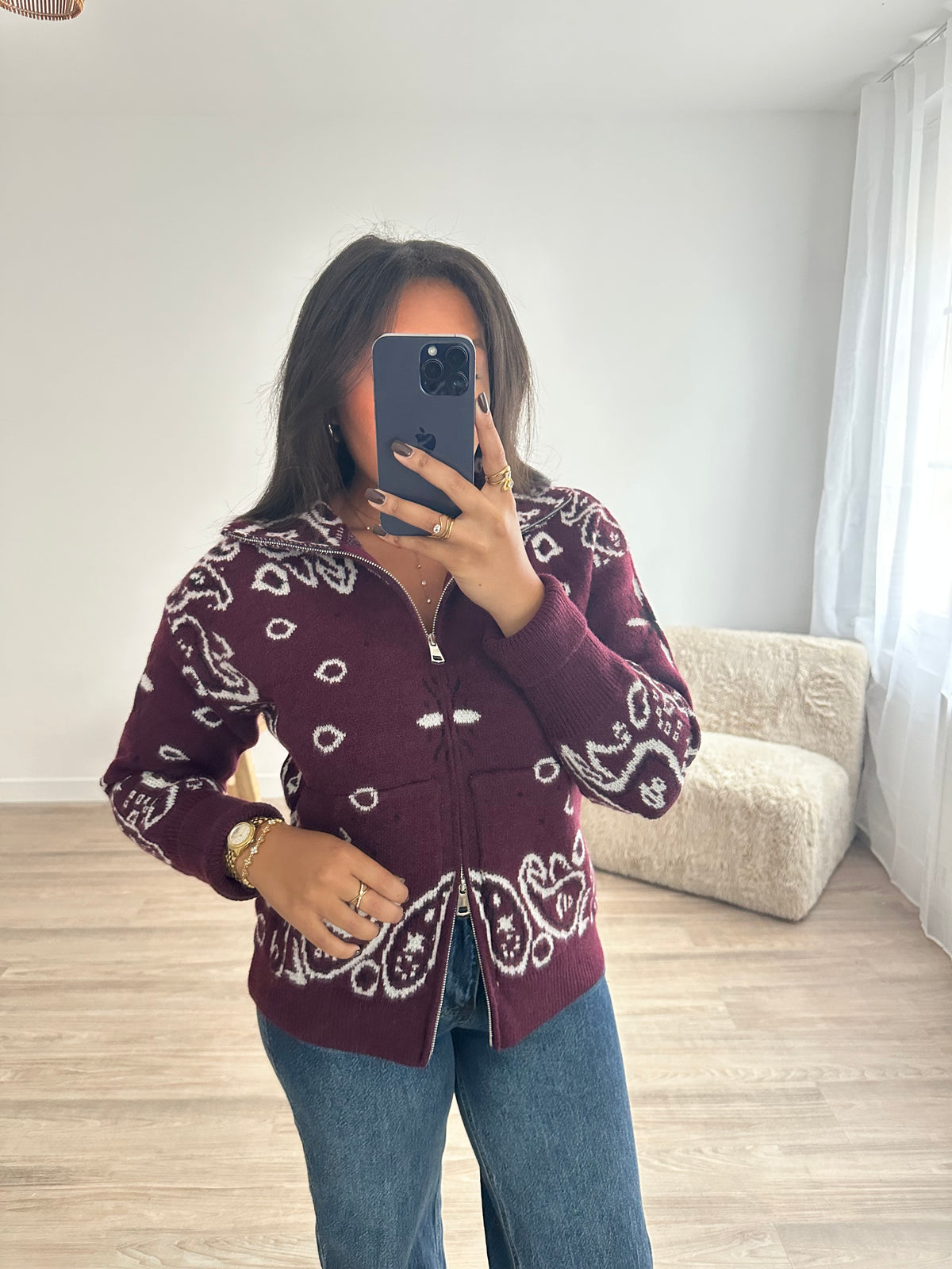 Gilet bandana - bordeaux