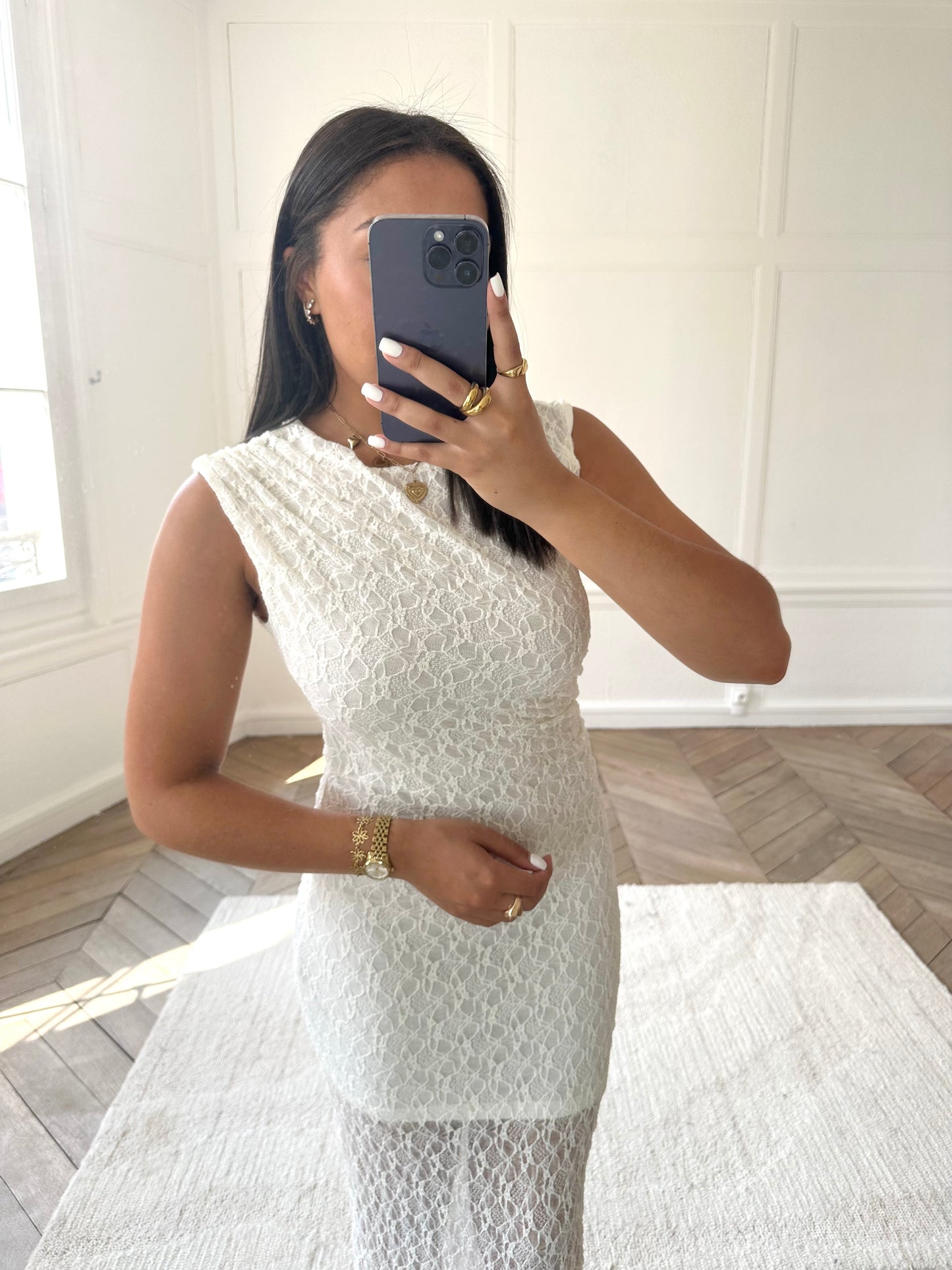 Robe dentelle Julie - crème