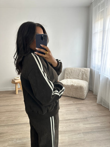 Veste effet croco à bandes