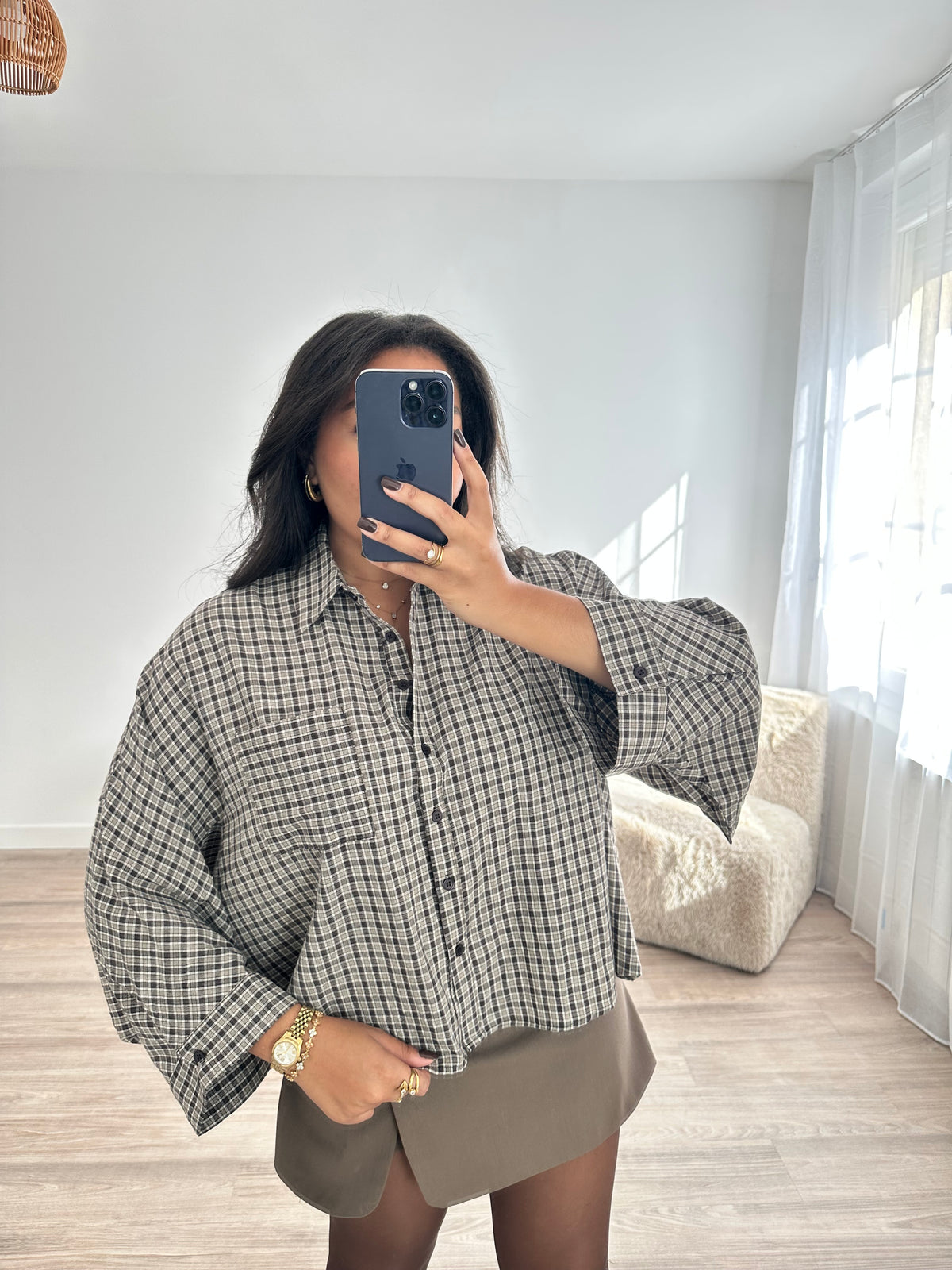 Chemise oversize à carreaux