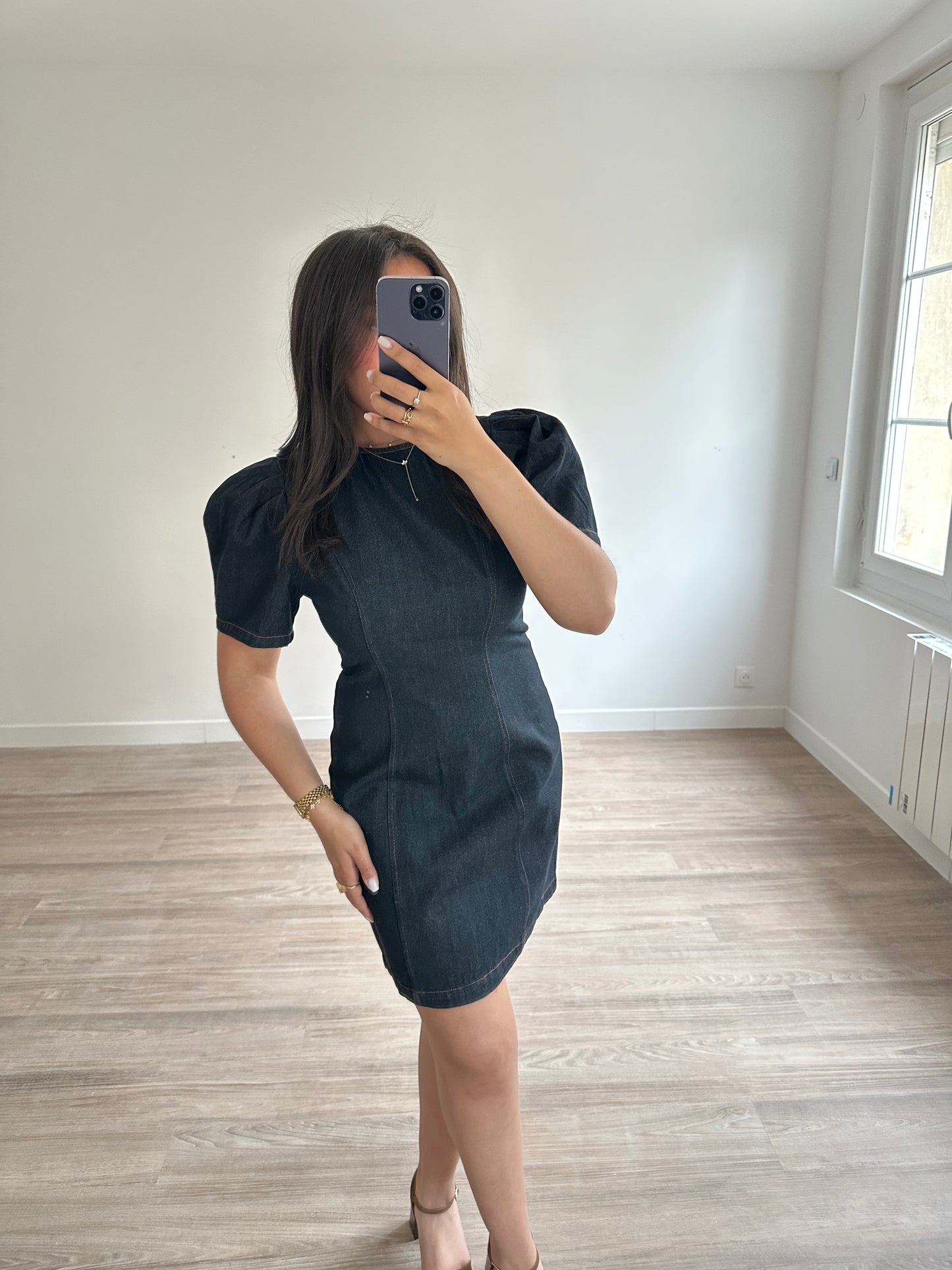 Robe en denim foncé