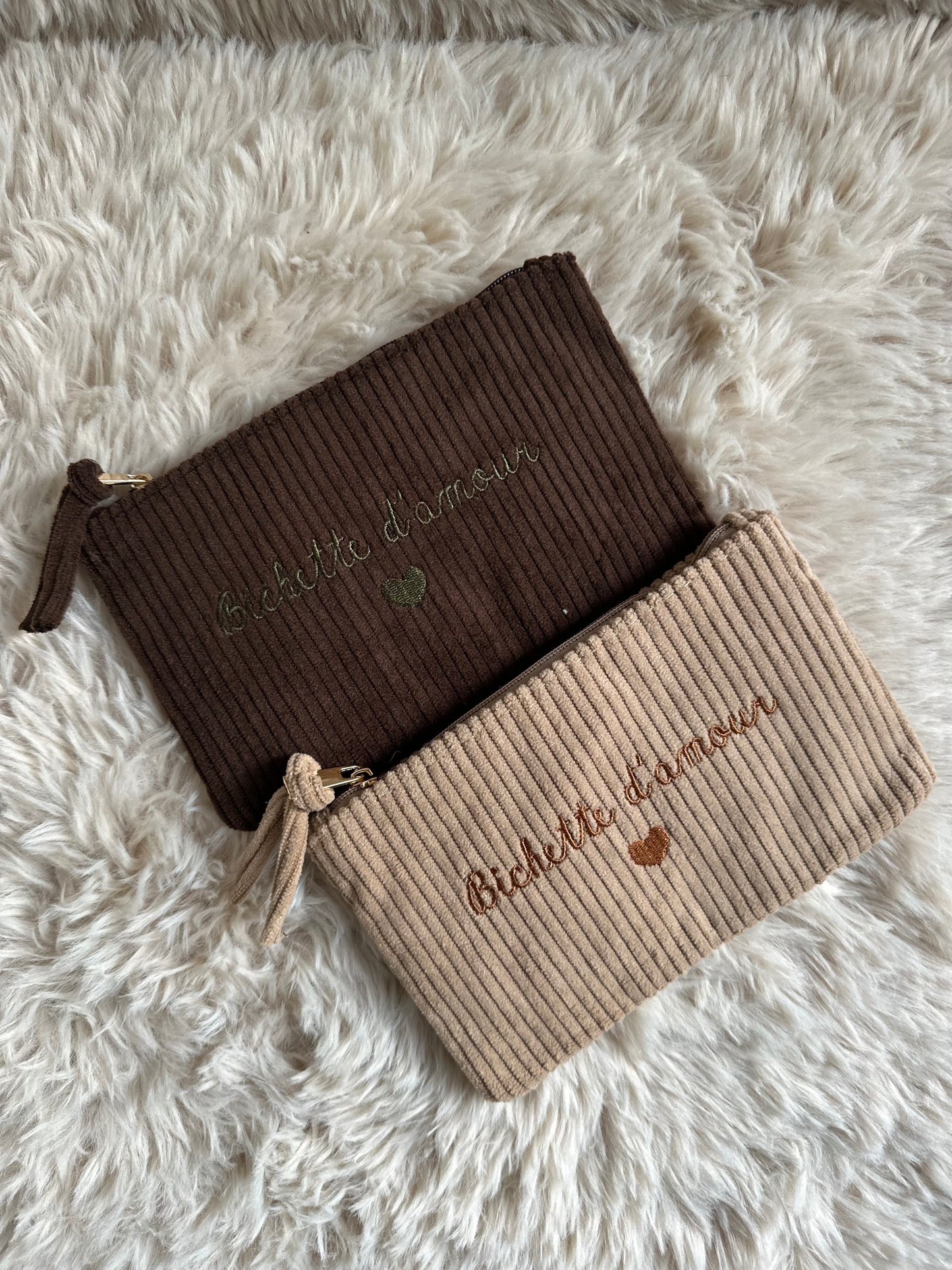 Pochette velours - bichette d'amour