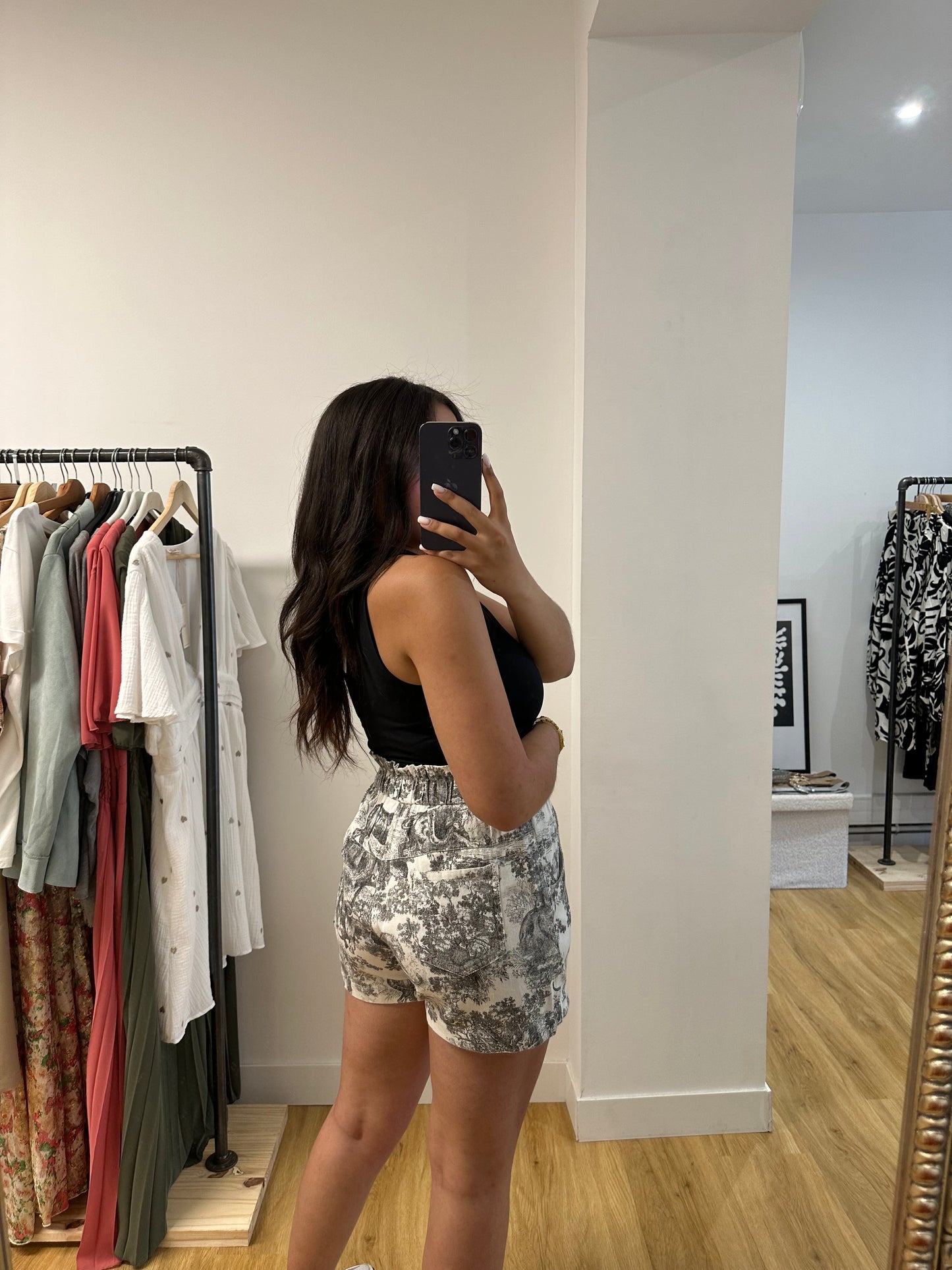 Short à motif toile de jouy