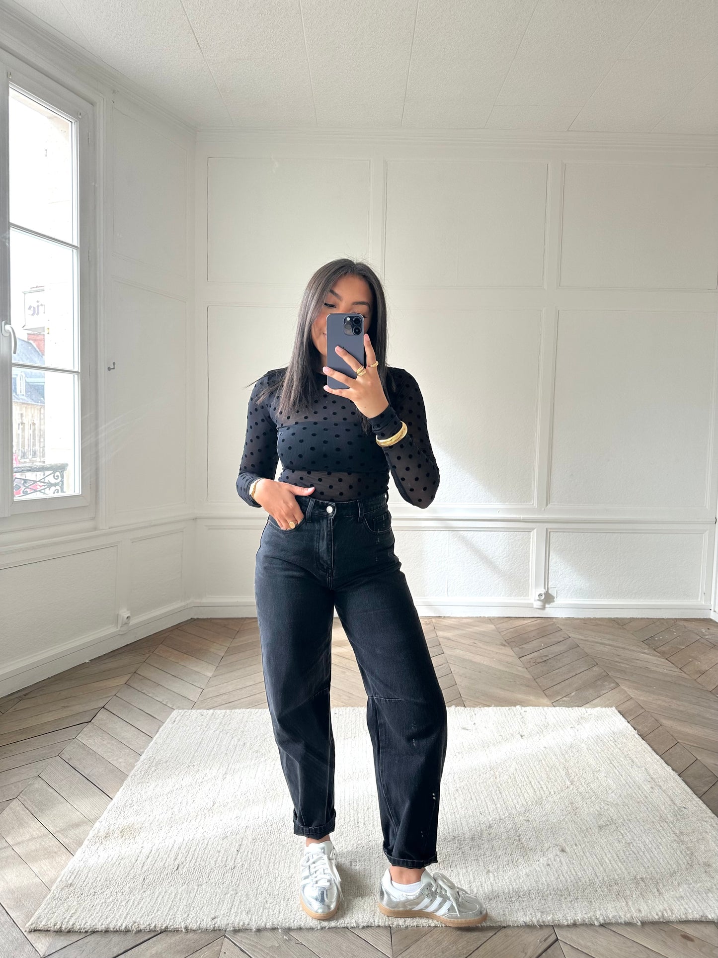 Jean barrel noir