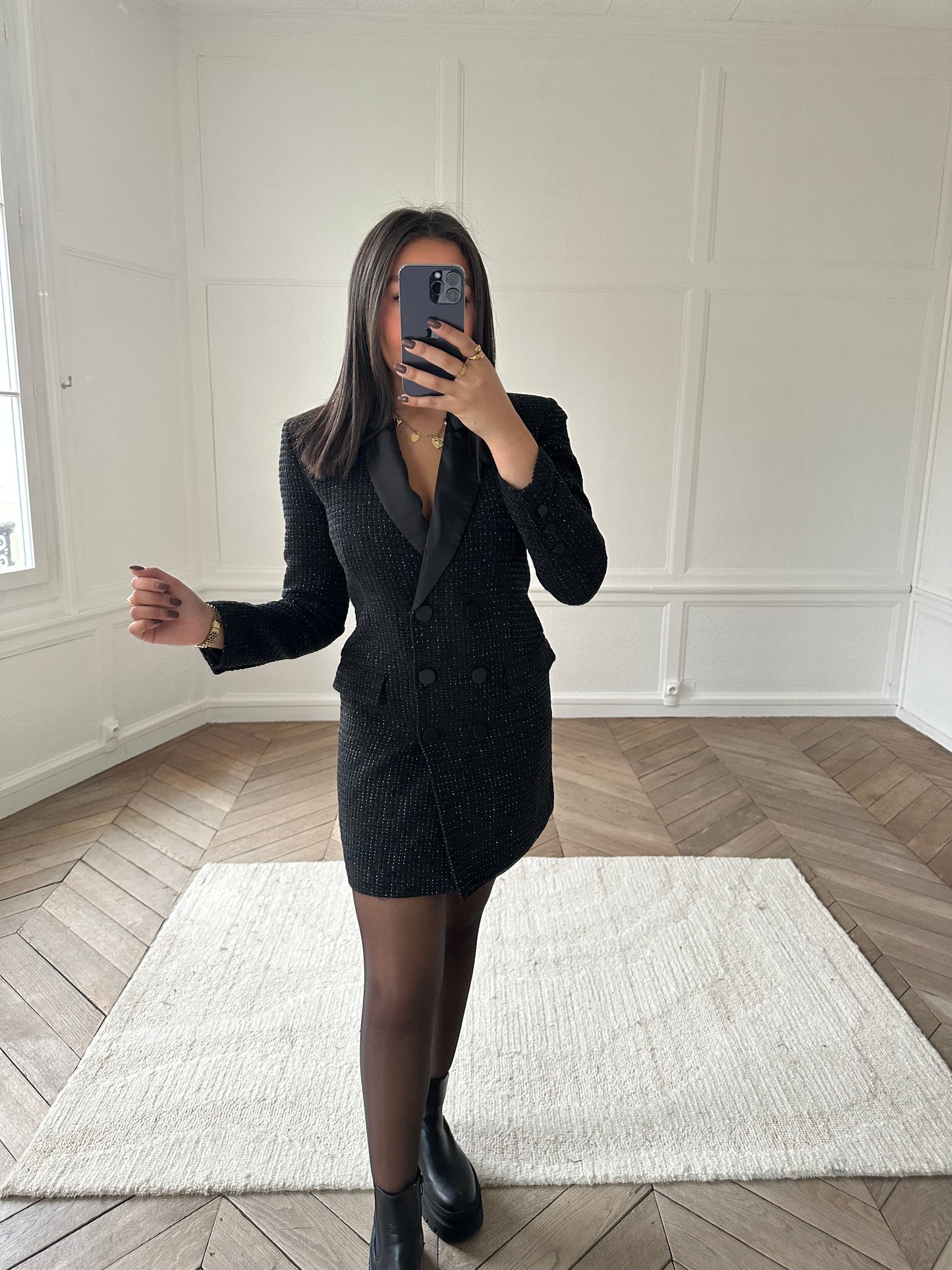 Robe blazer en tweed
