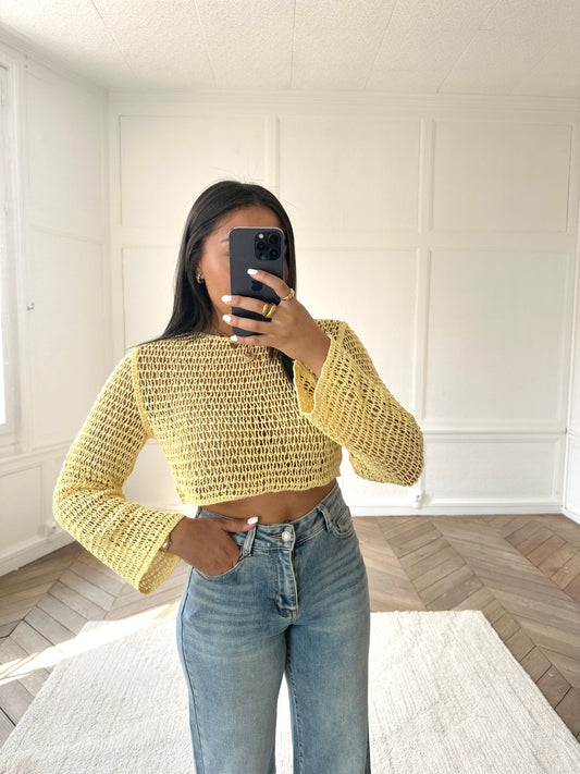 Top en crochet Yvan - jaune